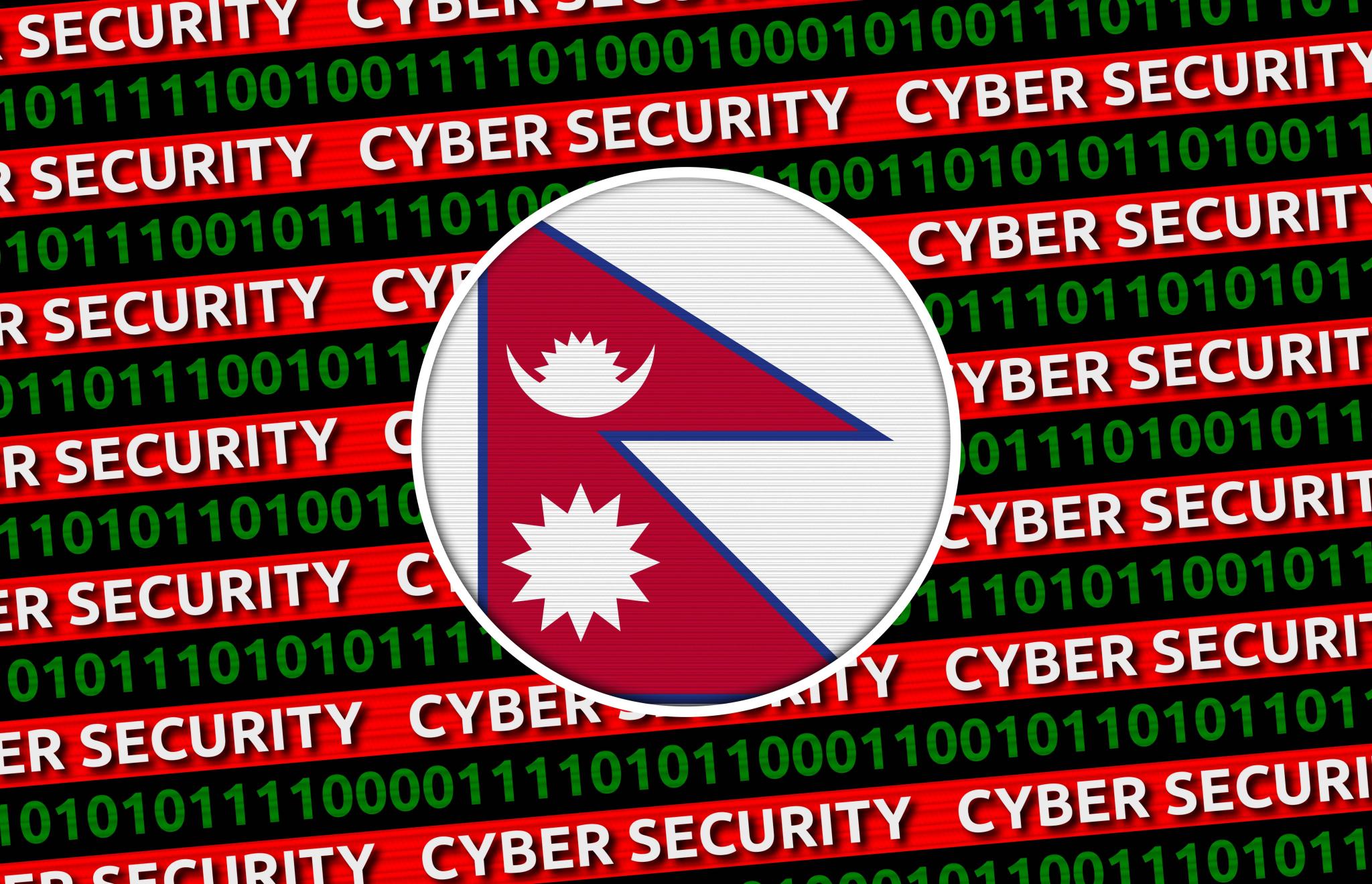 Cyber Security Title with Nepal flag
