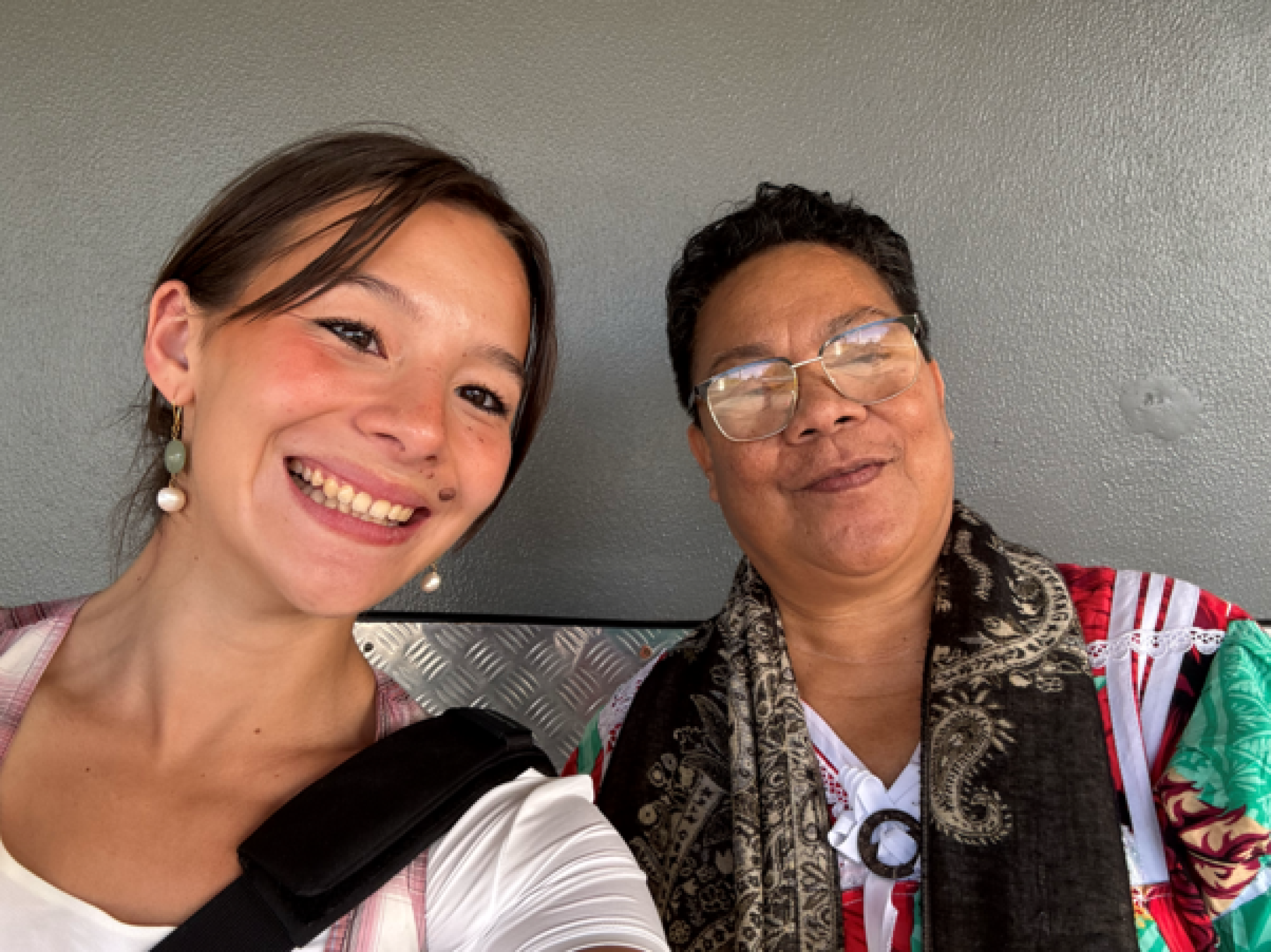 Elentari with Pelenise Alofa, Banaban elder and civil society activist  