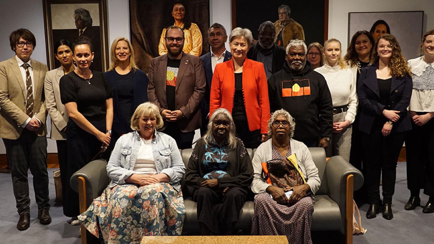 Penny Wong with the 2022 cohort of Indigenous Diplomacy students. Penny Wong with the 2022 cohort of Indigenous Diplomacy students.