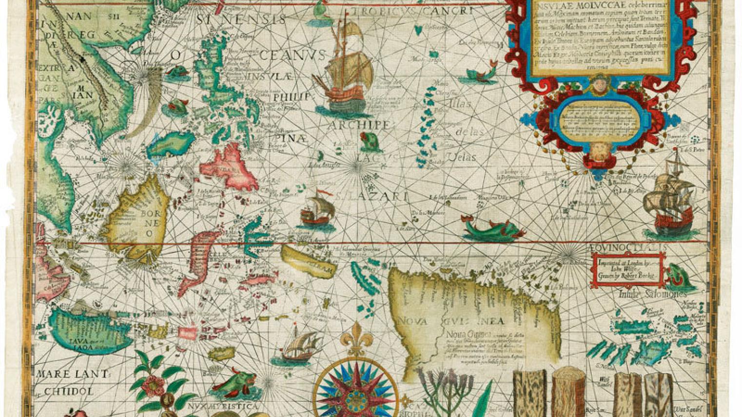 Spice Islands Indonesia Map: Insulae Moluccae by Petrus Plancius - 1598