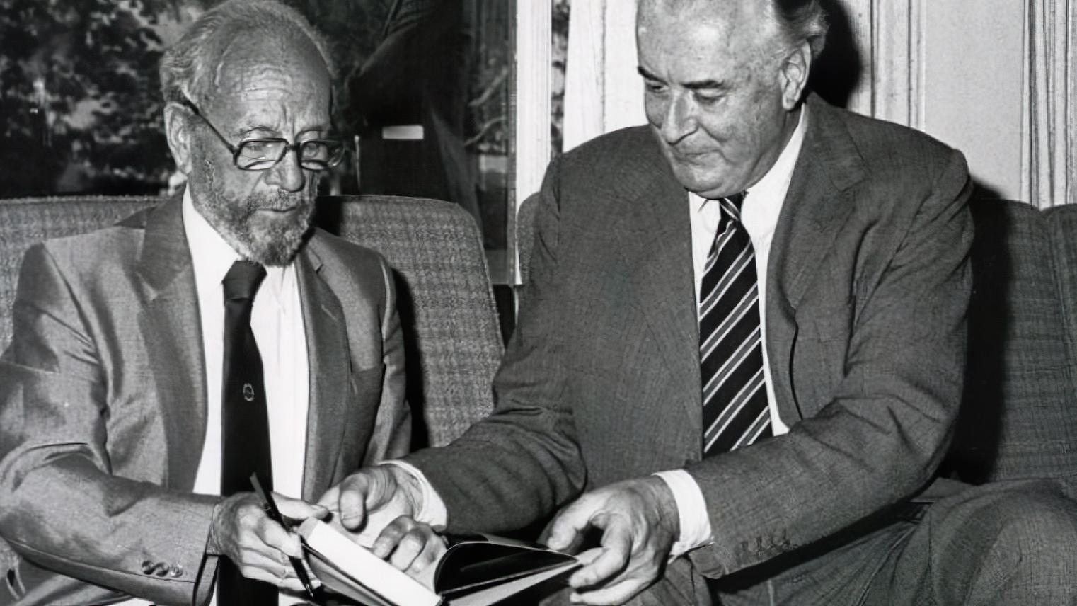 Former Reserve Bank of Australia Governor Herbert Cole Coombs and former Australian Prime Minister Gough Whitlam